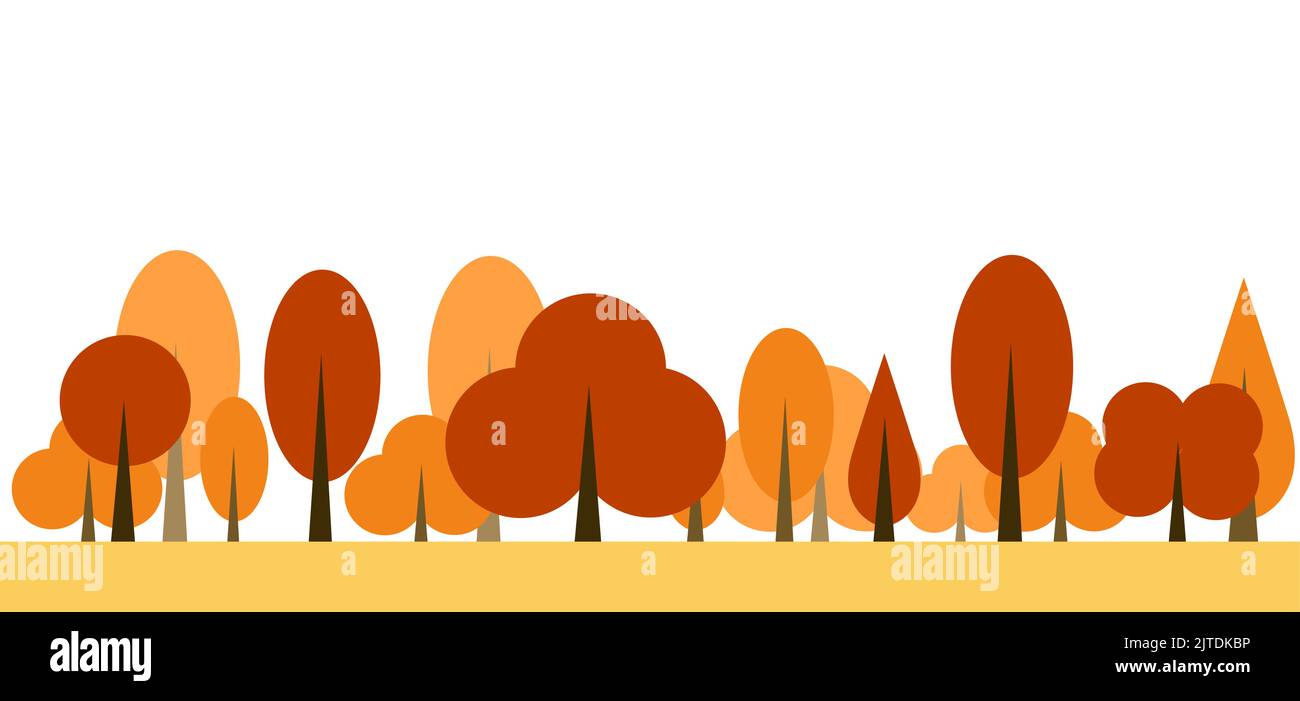 autumn trees vector illustration Stock Vector Image & Art - Alamy