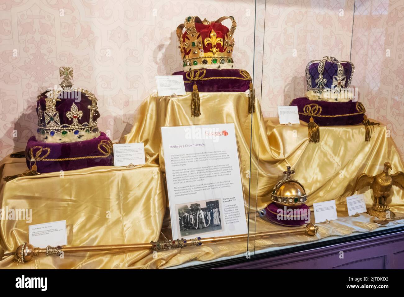 England, Kent, Rochester, Eastgate House, Exhibit of Replica Crown Jewels Stock Photo