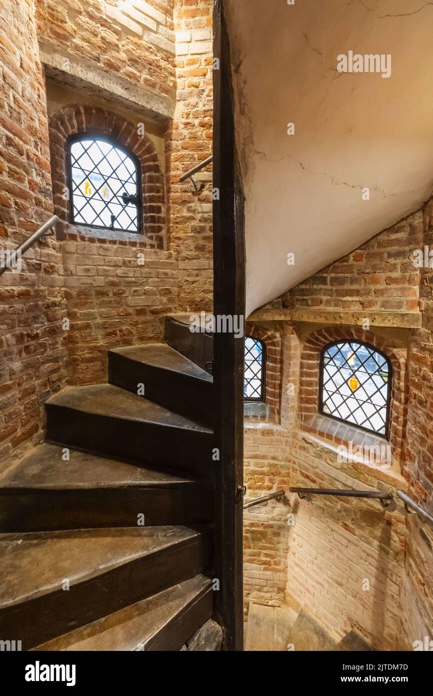 England, Kent, Rochester, Eastgate House, The Staircase in The Stair Turret Stock Photo