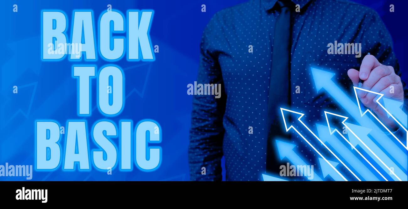 Text caption presenting Back To Basic. Internet Concept Return simple things Fundamental Essential Primary basis Stock Photo