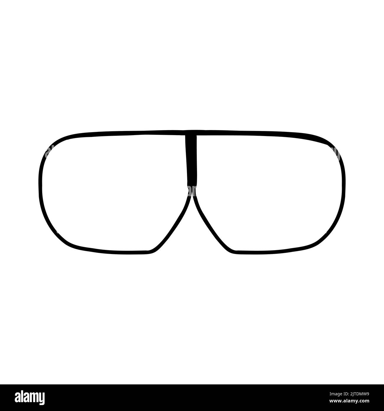 Hand drawn doodle glasses. Vector sketch illustration of black outline
