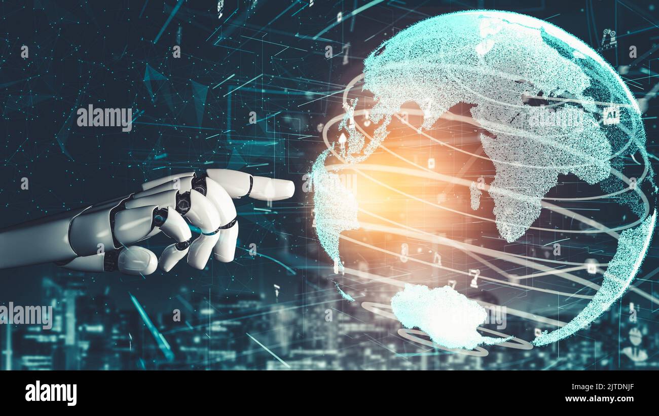 Futuristic robot artificial intelligence revolutionary AI technology ...