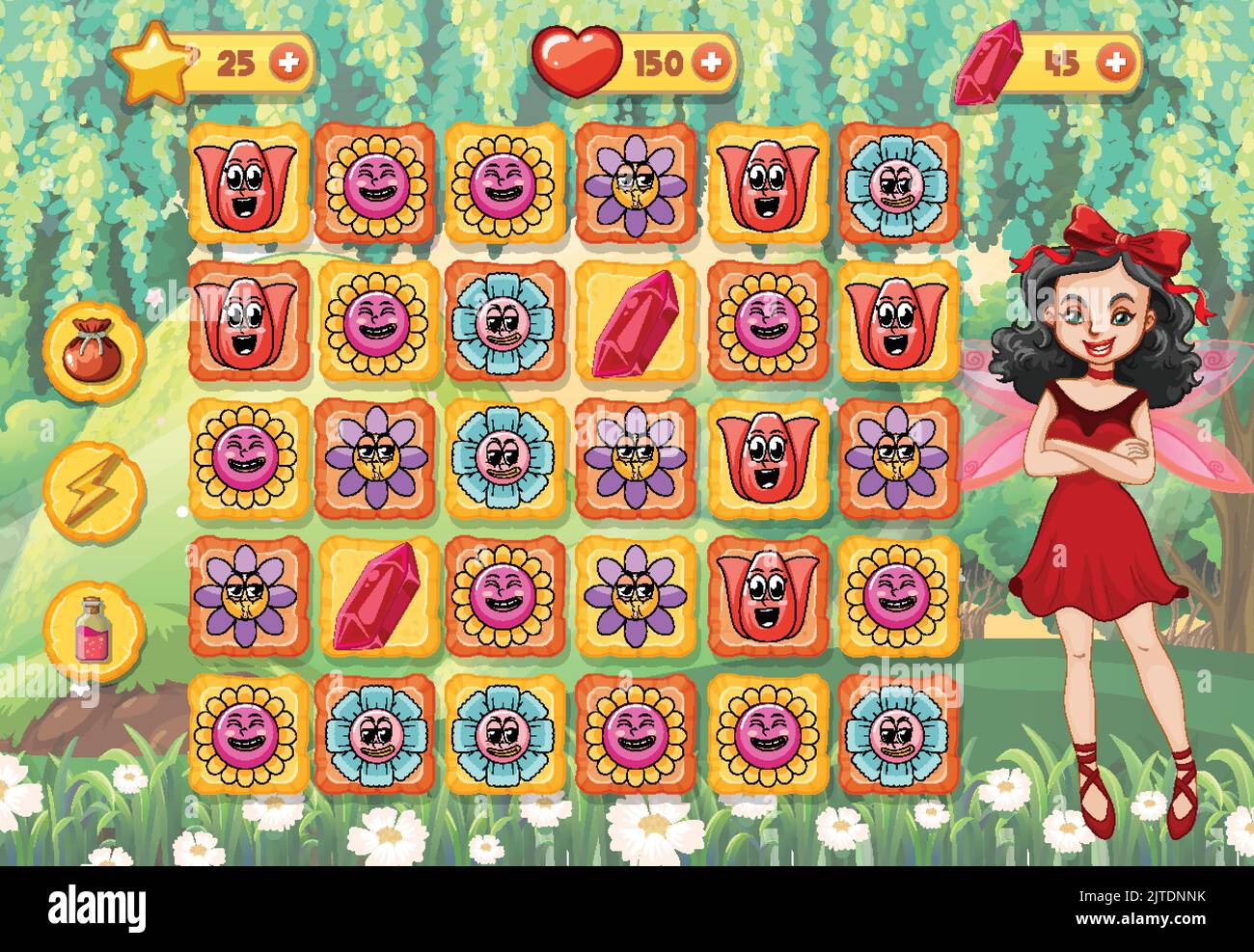 A game background template with elements illustration Stock Vector ...