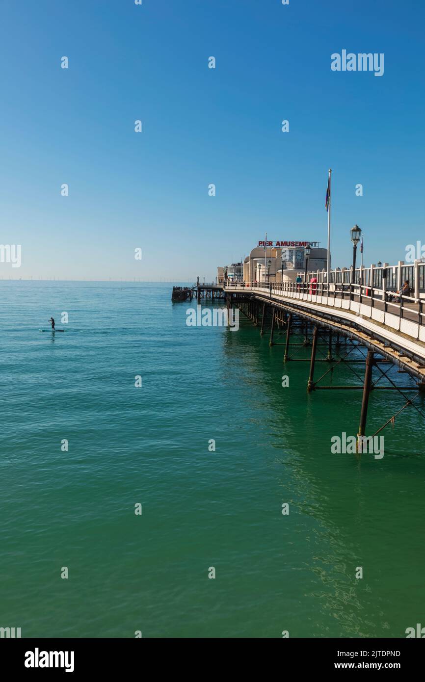 England, West Sussex, Worthing, Worthing Pier Stock Photo
