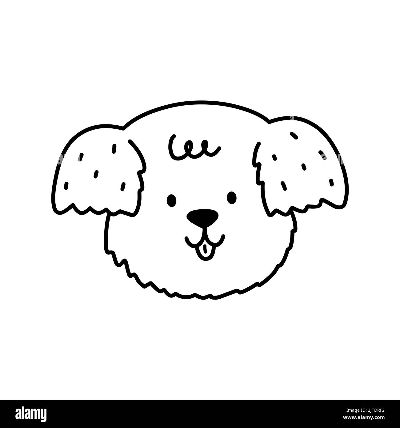 Cute dog face isolated on white background. Happy puppy. Vector hand ...