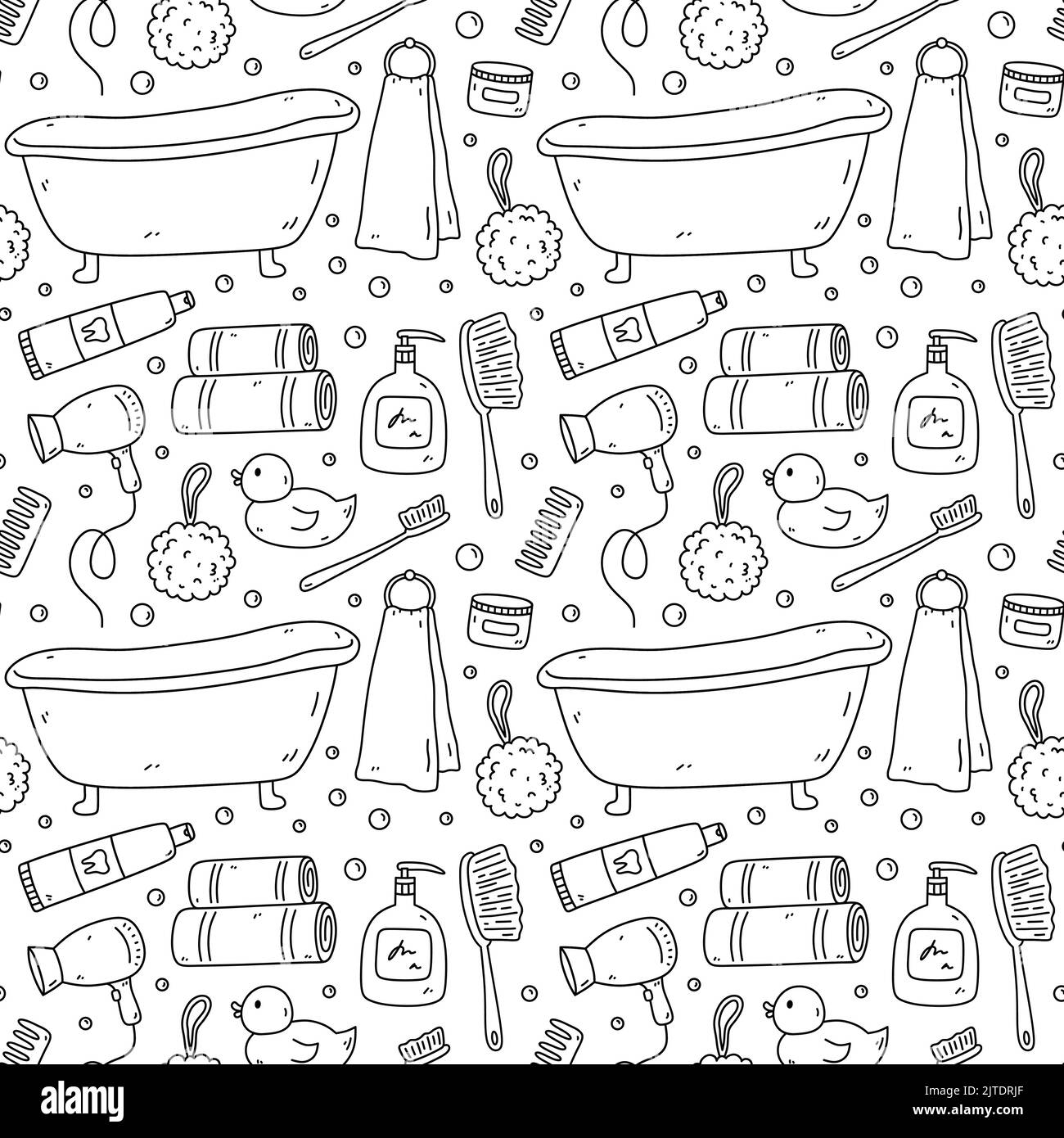 Doodle set with bathroom accessories - toothpaste, toothbrush