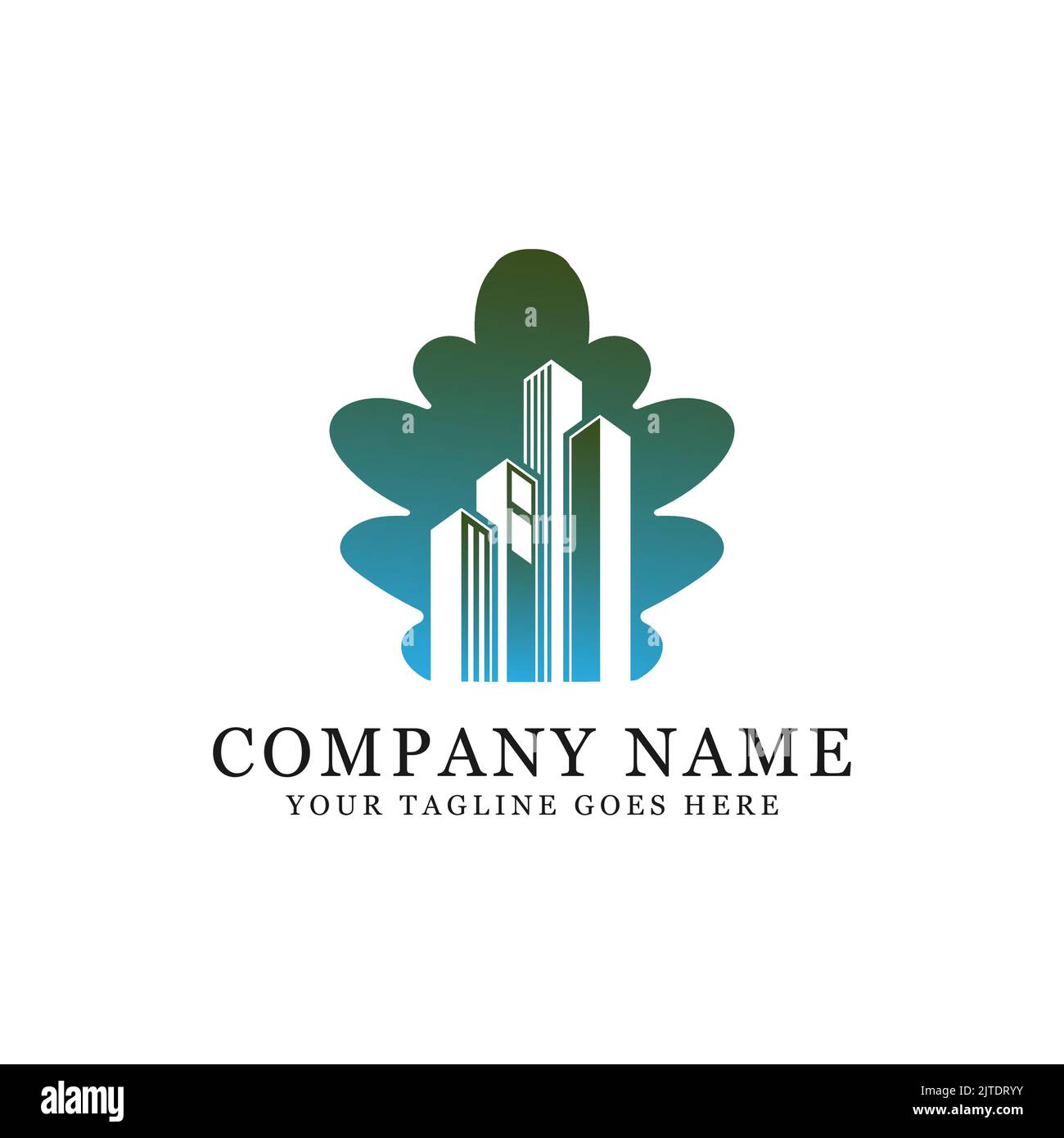 Green Apartment logo design with oak leaf, best for construction, real ... - Green Luxury Apartment Design Company