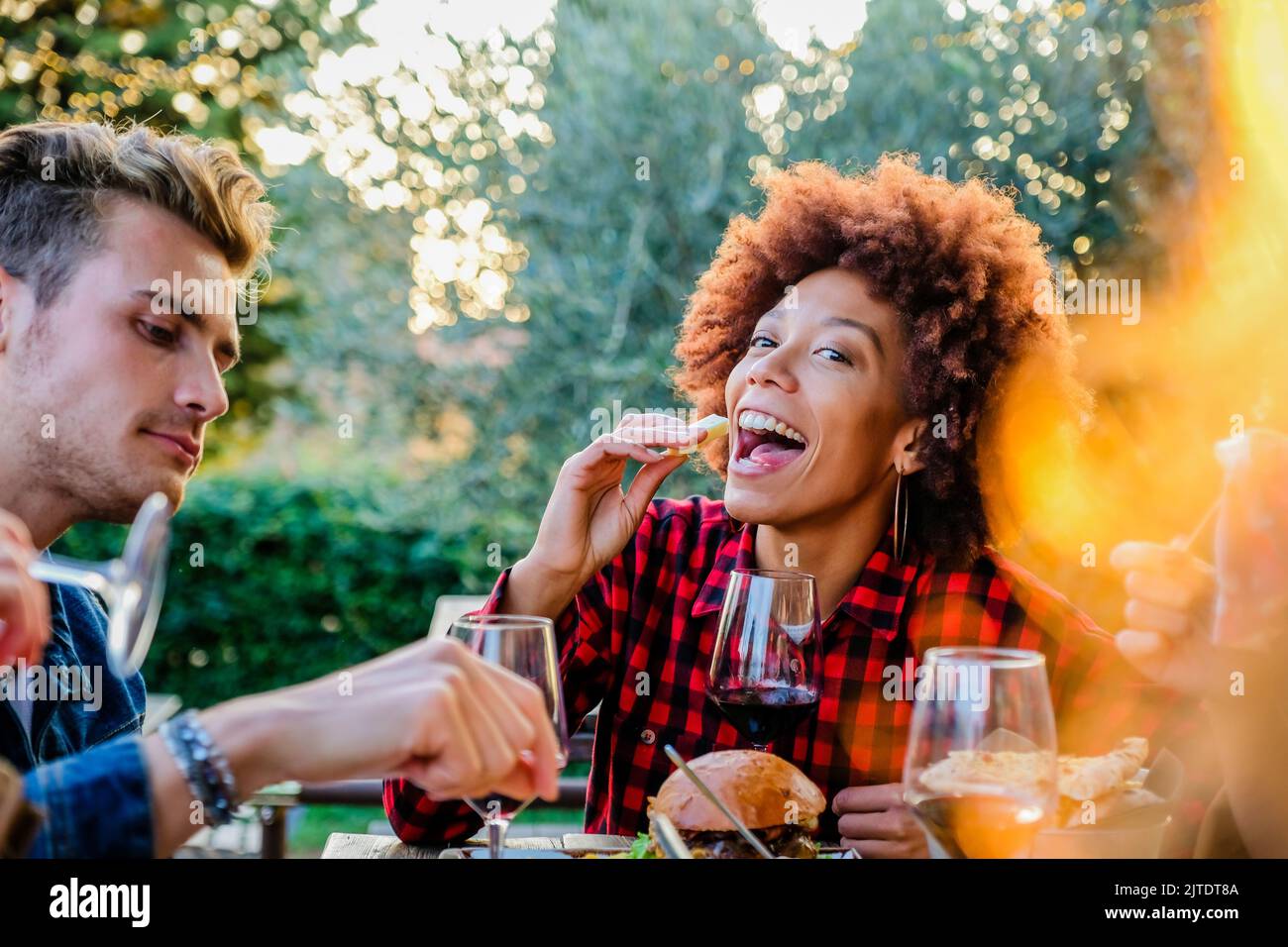 Beautiful africanamerican girl living healthy lifestyle and smiling