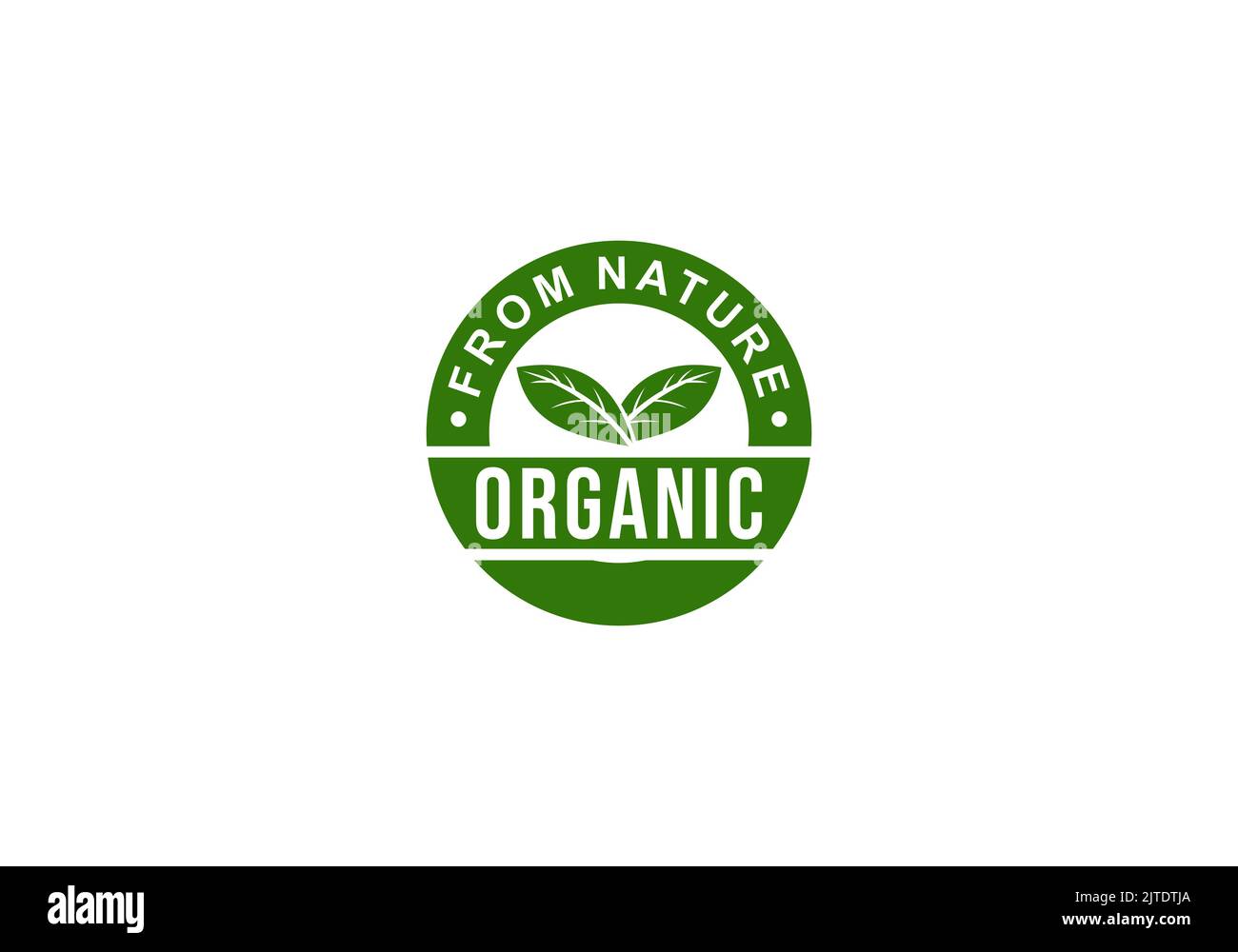 An organic logo with a slogan on a white background Stock Vector Image