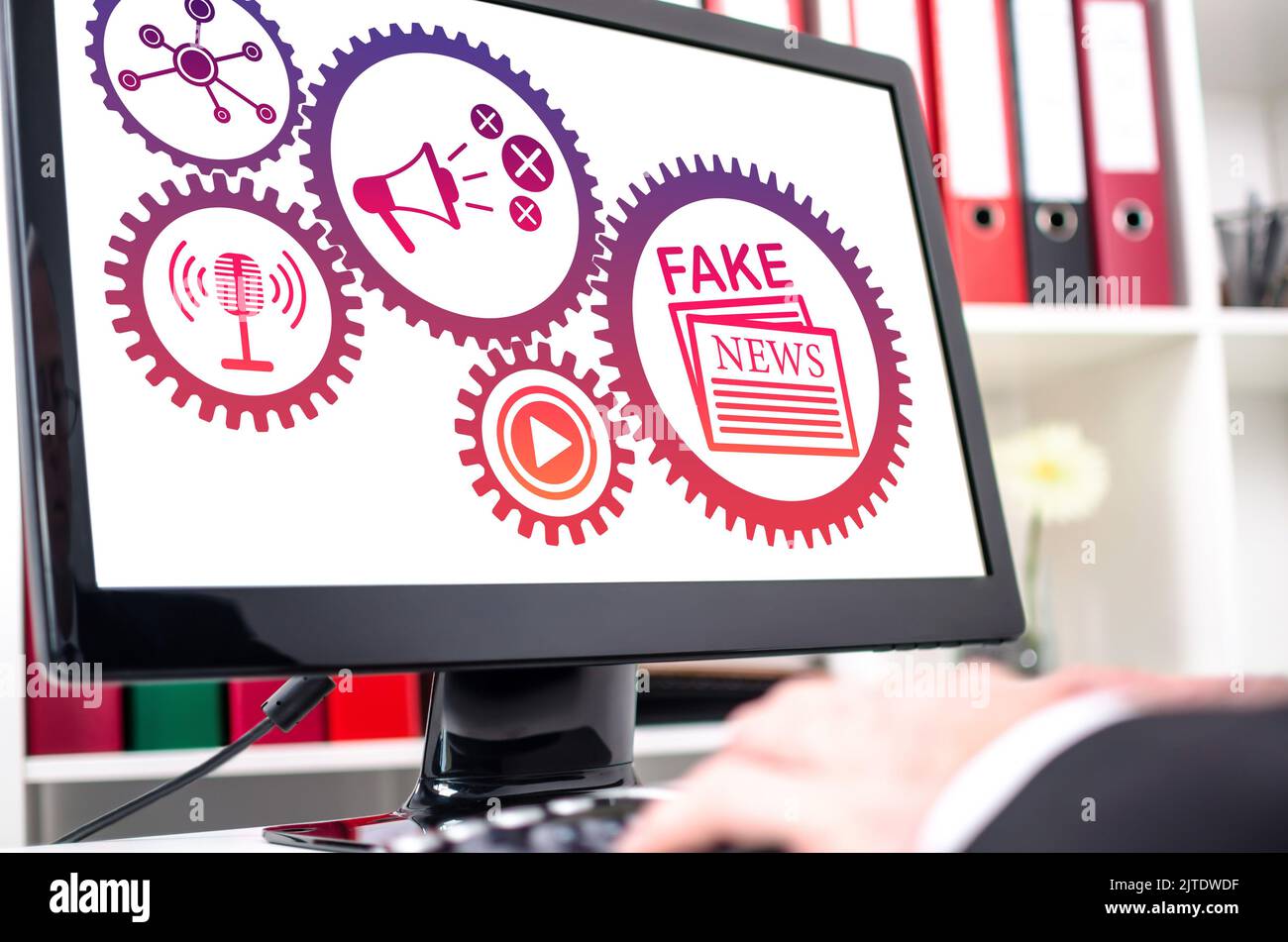 Fake news concept shown on a computer screen Stock Photo - Alamy