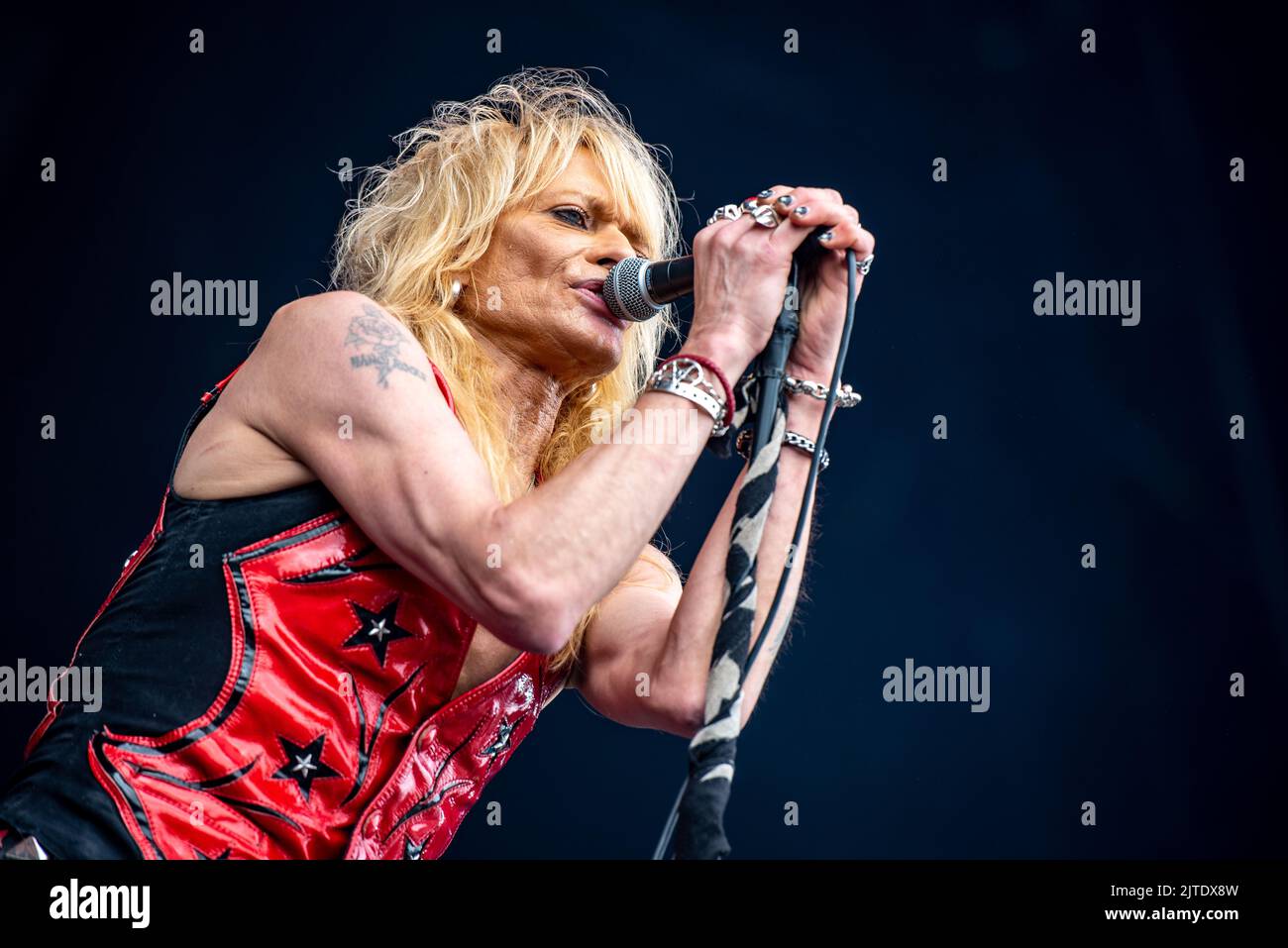 June 25, 2022: Michael Monroe performs at the Hellfest Open Air festival Stock Photo