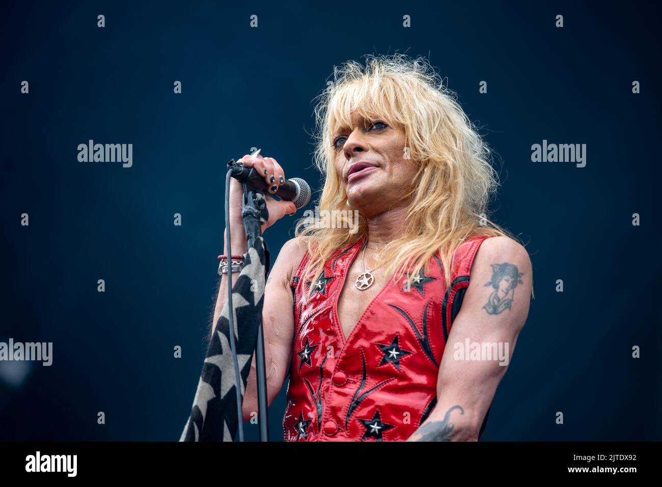 June 25, 2022: Michael Monroe performs at the Hellfest Open Air festival Stock Photo