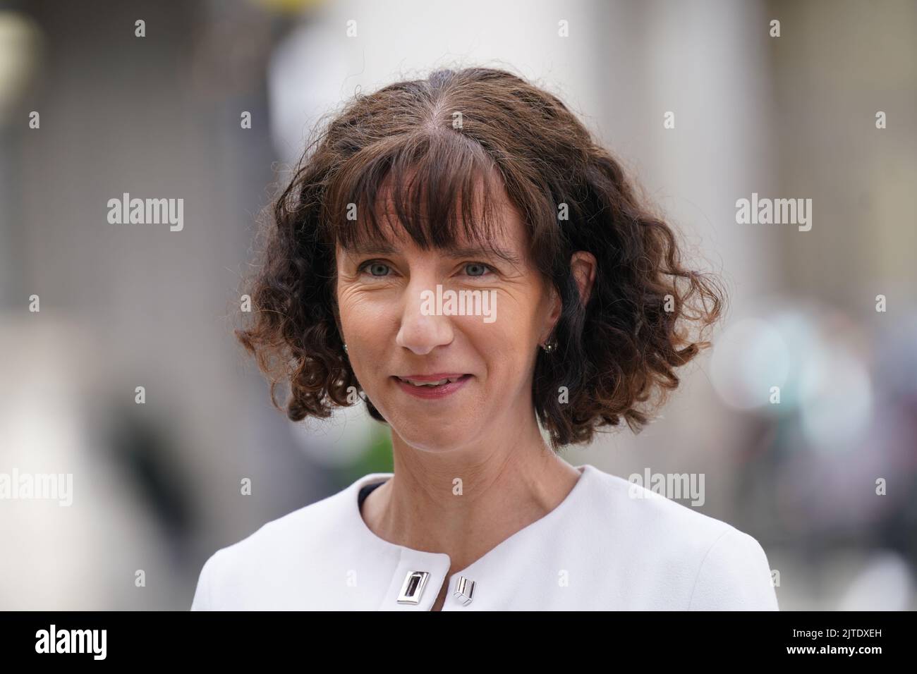 File photo dated 29/05/22 of Anneliese Dodds, chair of the Labour Party arrives at BBC Broadcasting House in London, to appear on the BBC One current affairs programme, Sunday Morning. Labour Party chairwoman Anneliese Dodds warned the 'massive increase' in the cap on energy bills 'will plunge many, many households into financial distress'. Asked about reports Liz Truss would support oil and gas drilling licences in the North Sea and if that was the answer, Ms Dodds told Times Radio: 'No, it's not and the answer really is to be taking action to get the cost of those bills down. Issue date: Tue Stock Photo
