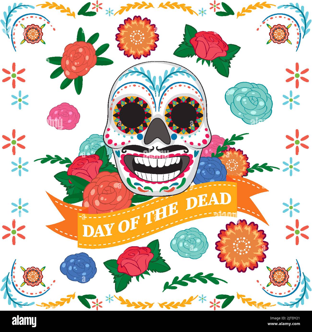 Day of the dead with calaca skull illustration Stock Vector Image & Art ...