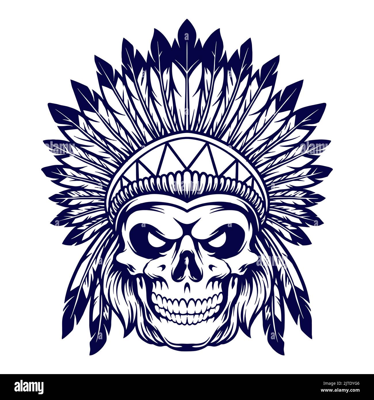 Indian headdress skull Cut Out Stock Images & Pictures - Alamy