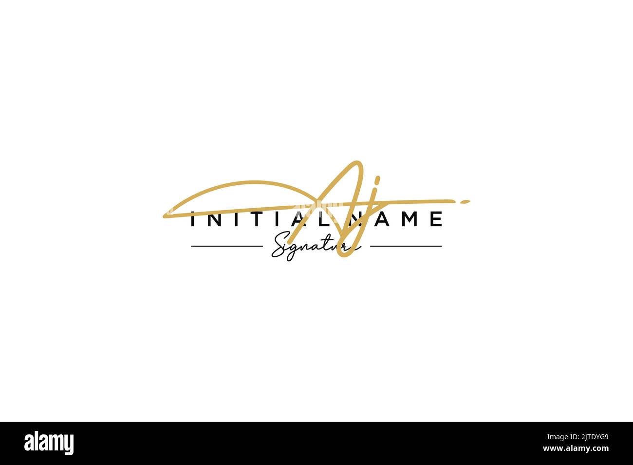 AJ signature logo template vector. Hand drawn Calligraphy lettering