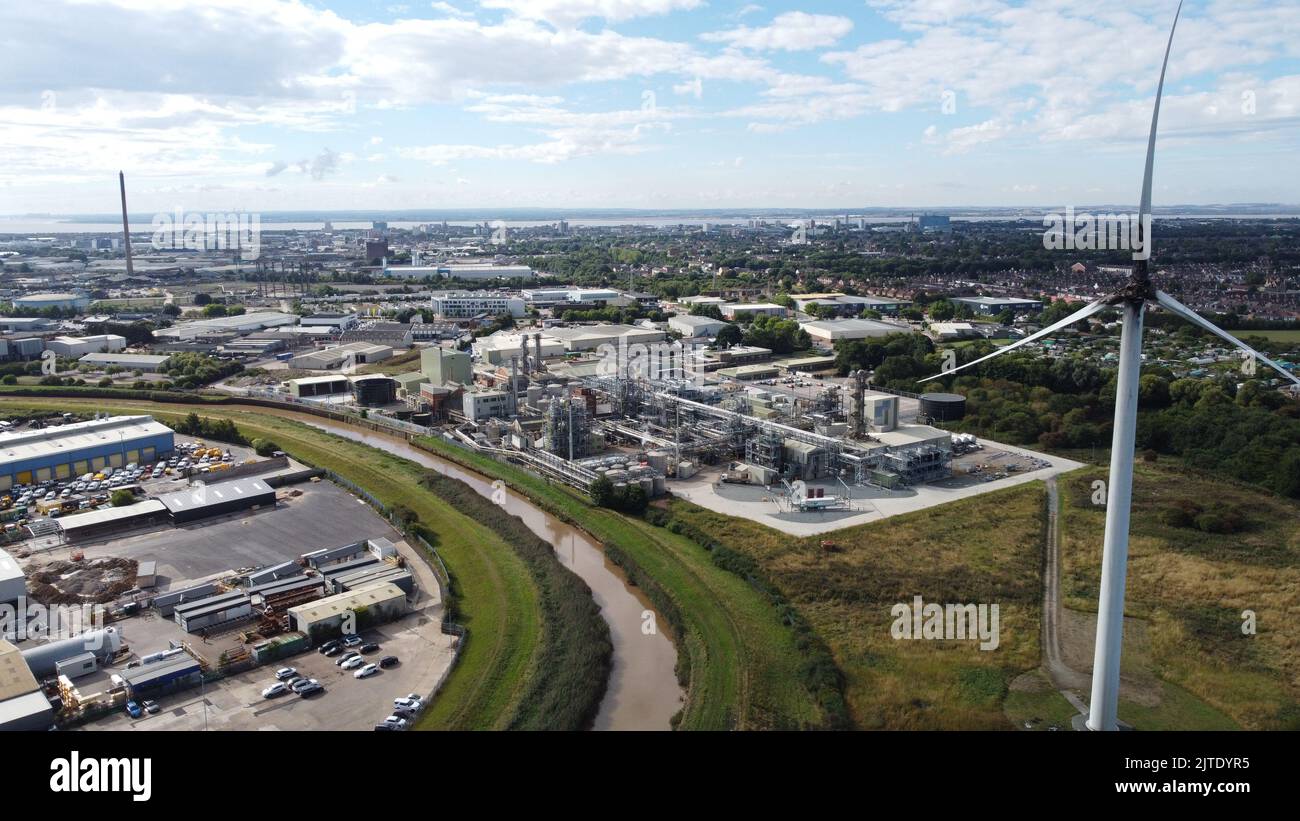 Aerial view of wind turbine fire damage, Cargill, Oak Road, Kingston