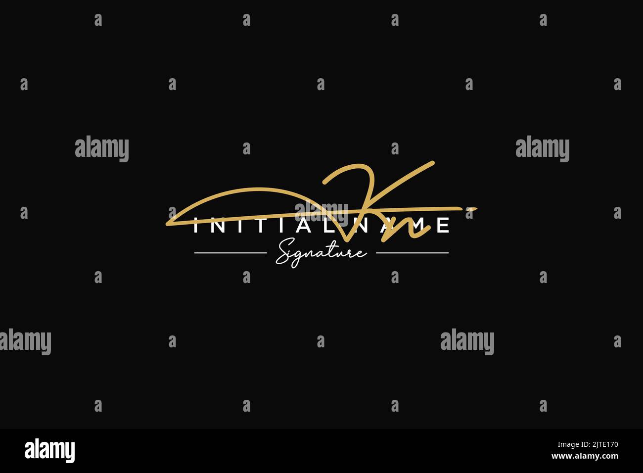 KN signature logo template vector. Hand drawn Calligraphy lettering ...