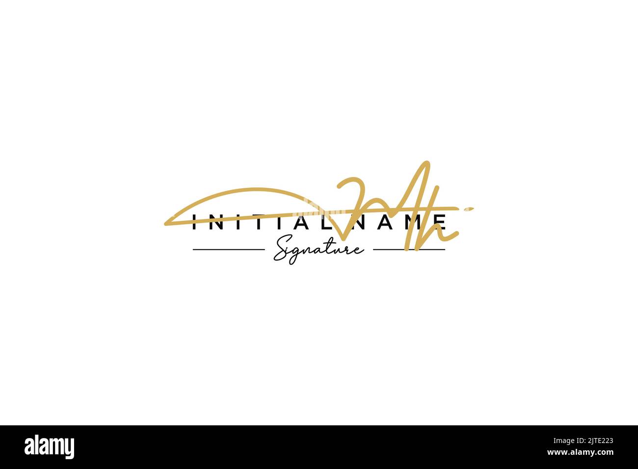 MH signature logo template vector. Hand drawn Calligraphy lettering ...