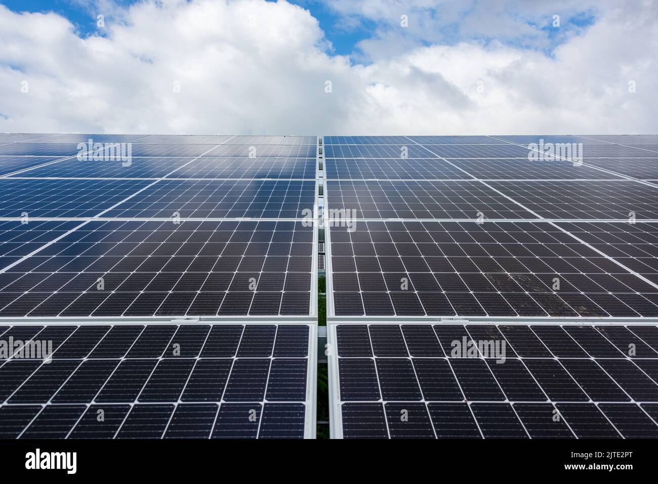 Fotovoltaikanlage zum erzeugung, von Grünem Strom  auf einem Feld in Schleswig-Holstein Stock Photo