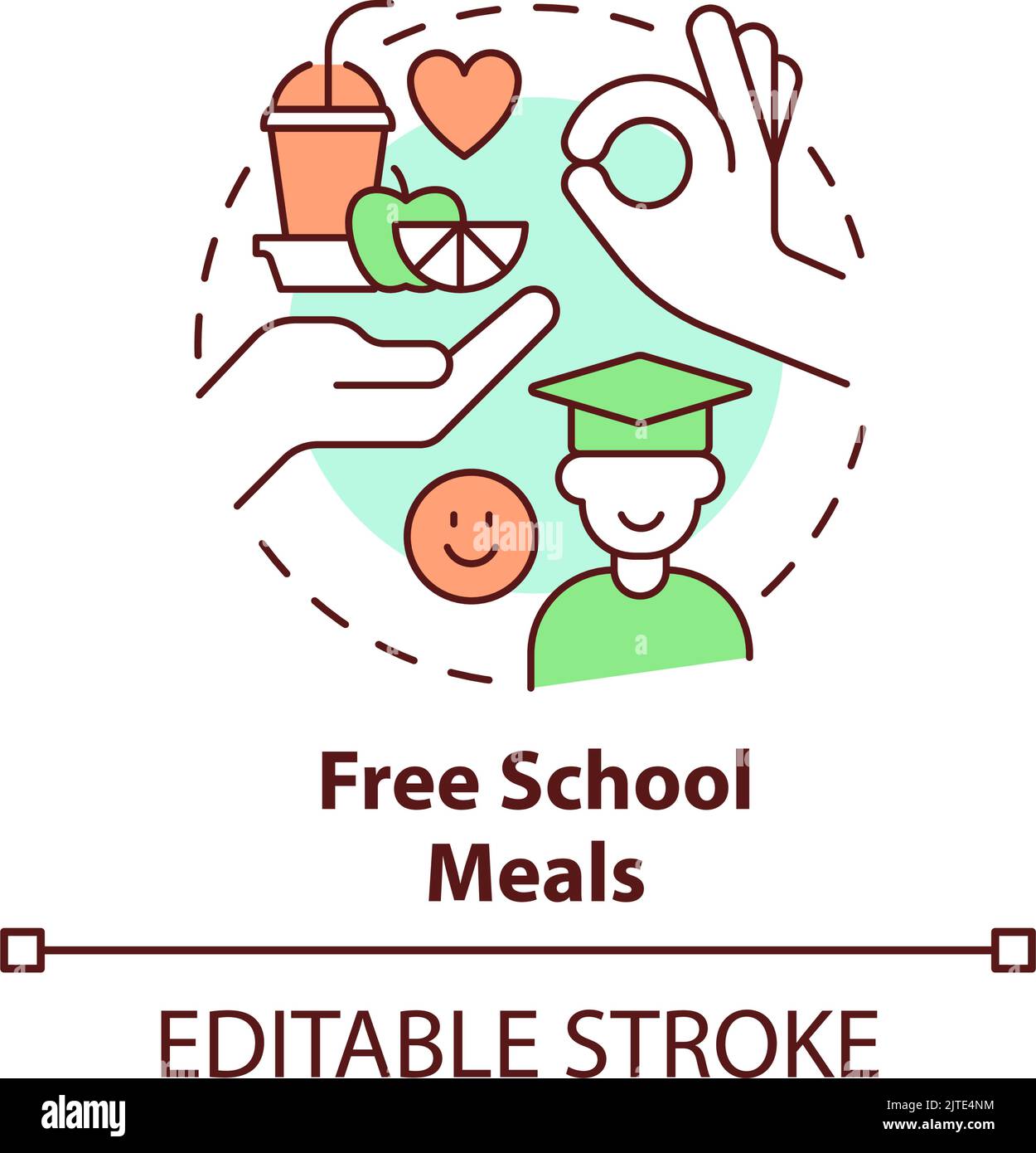 Free school meals concept icon stock vector image art alamy