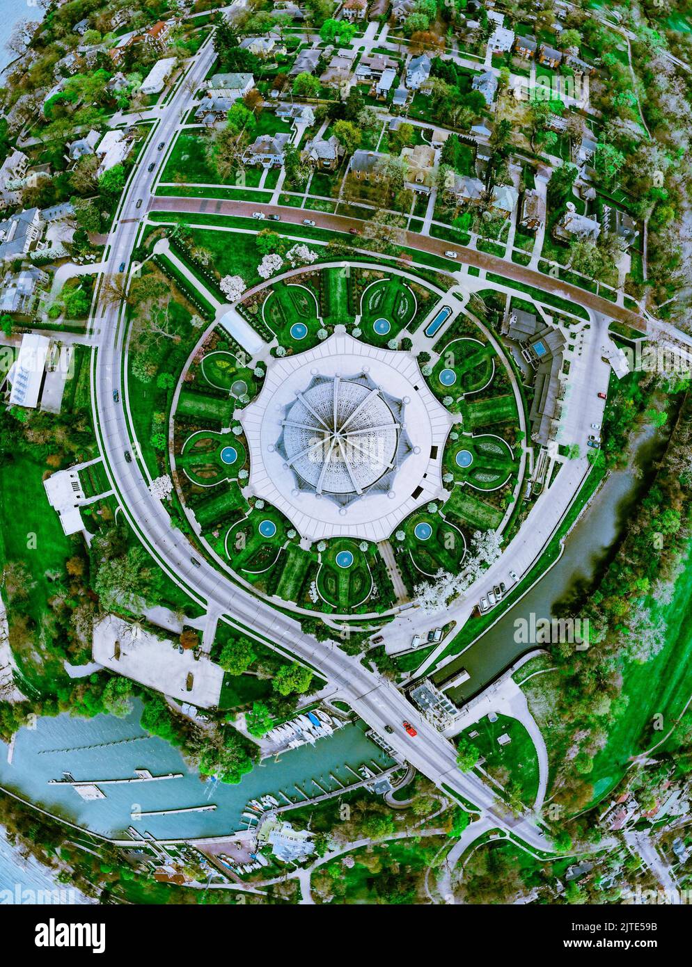 An aerial view of the Bahai house of worship in Chicago Stock Photo Alamy