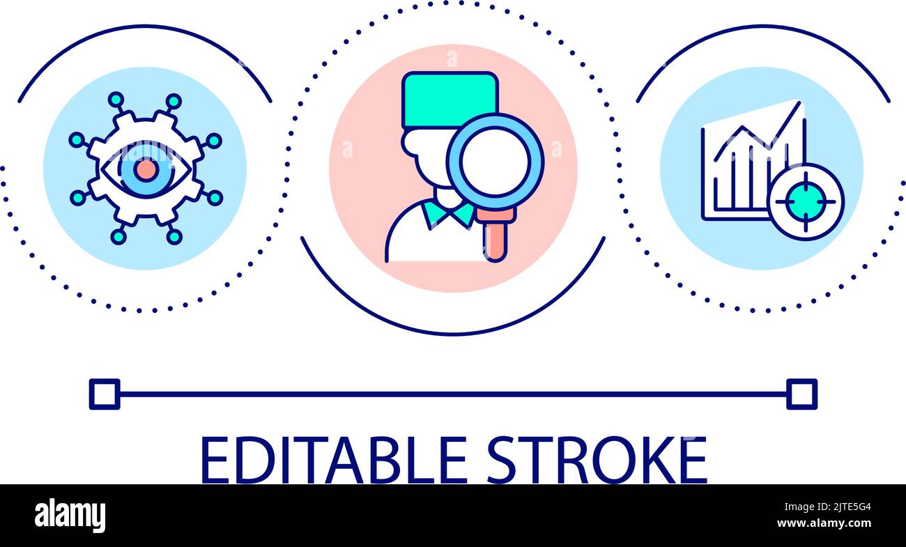 Medical data analyzing loop concept icon Stock Vector