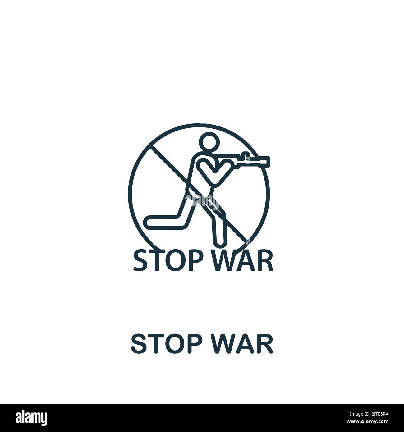 Stop War icon. Line simple line War icon for templates, web design and infographics Stock Vector