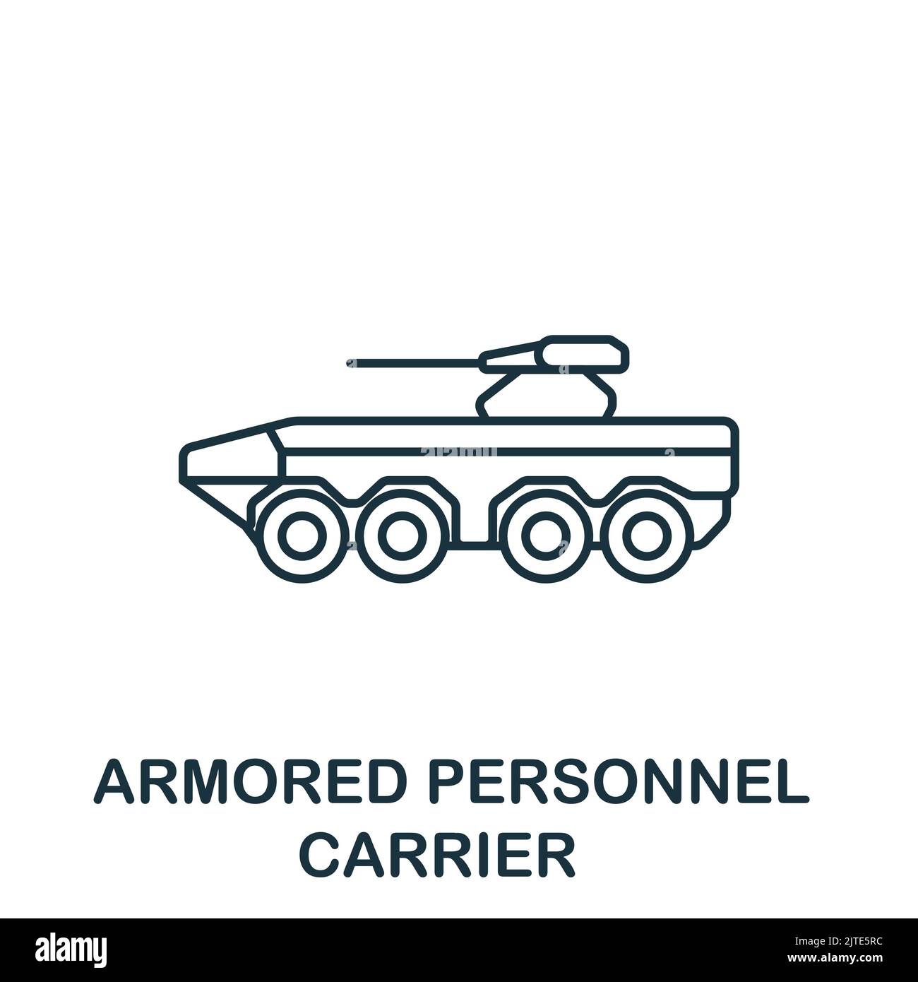Armored Personnel Carrier icon. Line simple line Weapon icon for templates, web design and infographics Stock Vector