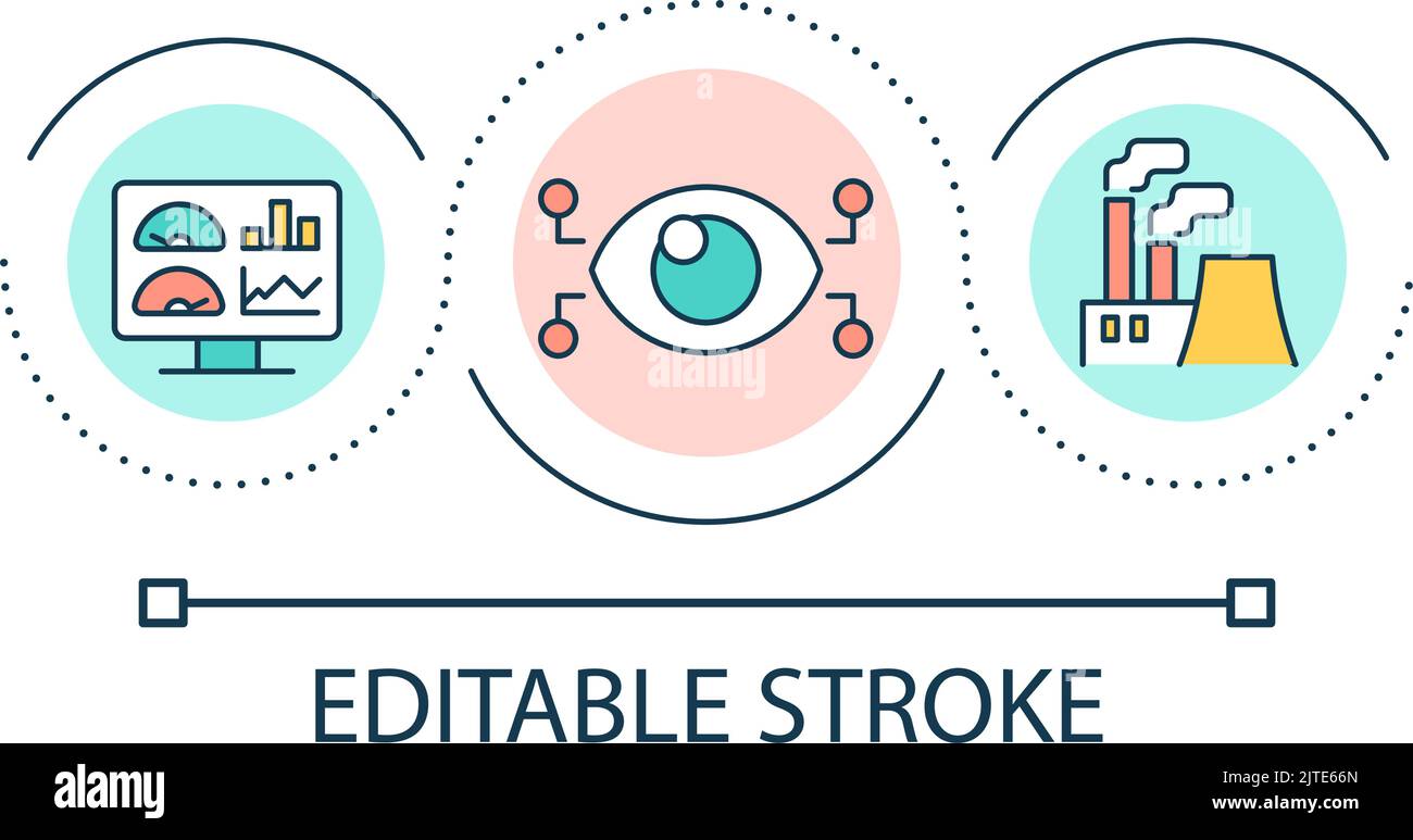 Digital control of air pollution loop concept icon Stock Vector Image ...