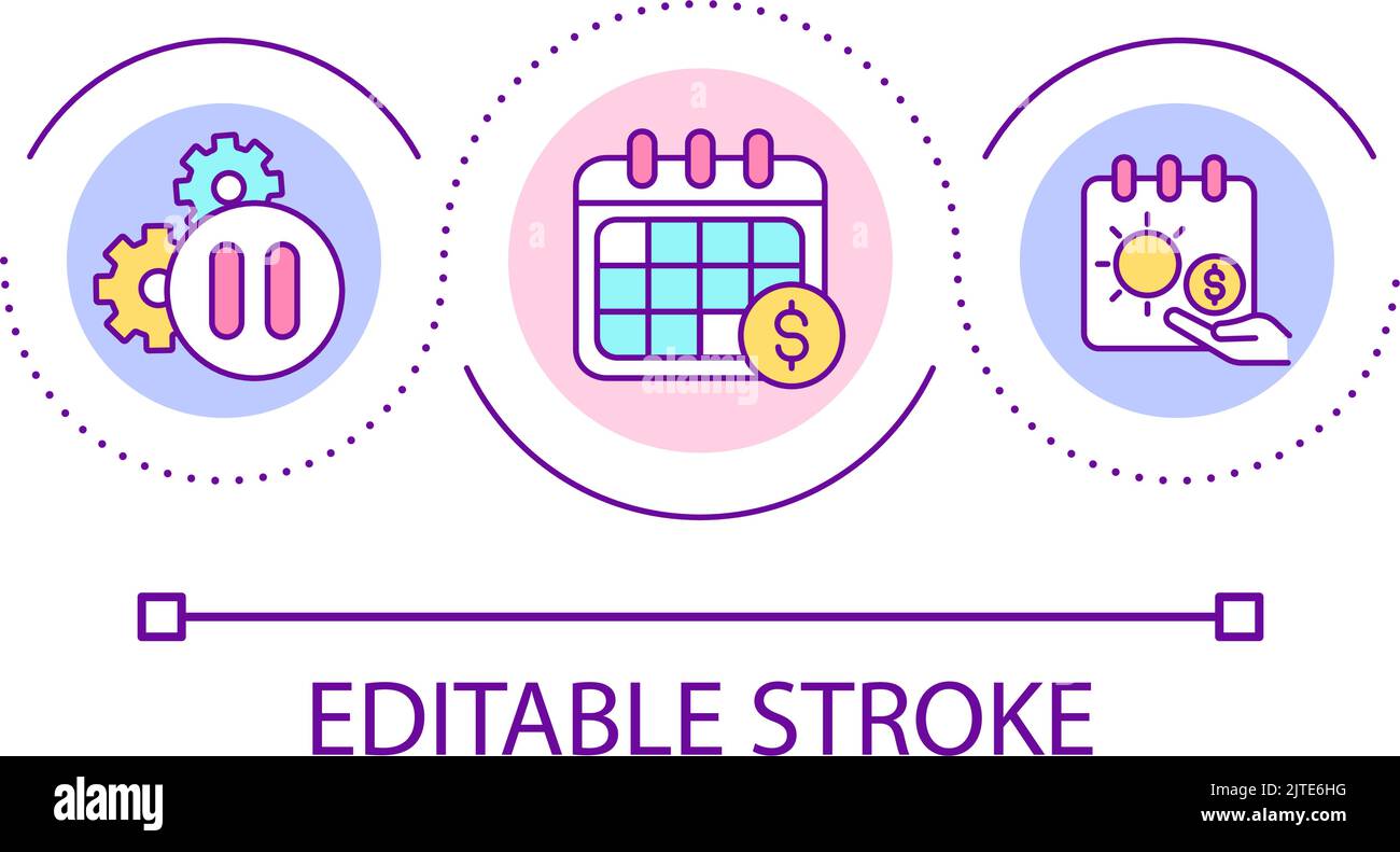 Profit schedule loop concept icon Stock Vector