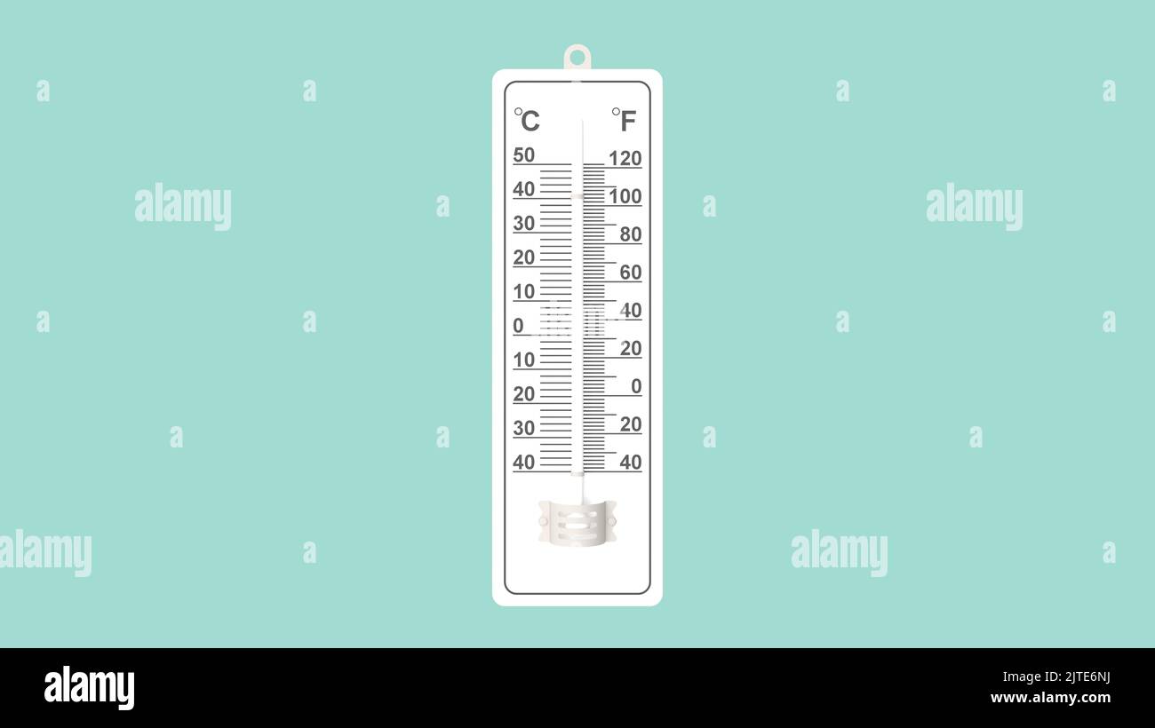 3D rendering of a liquid based weather thermometer a measuring