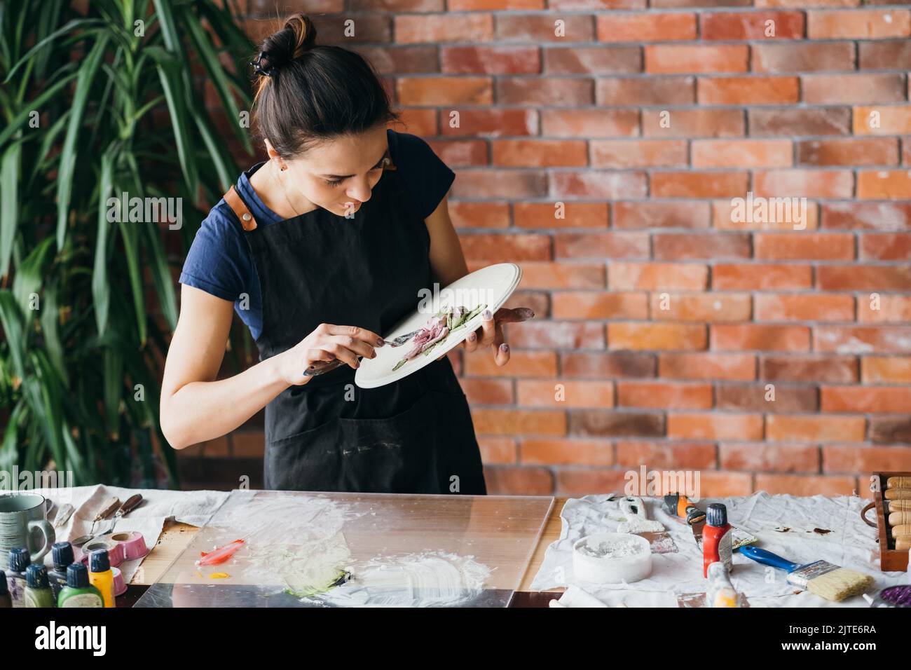 clay art ceramic craft artist studio workplace Stock Photo Alamy