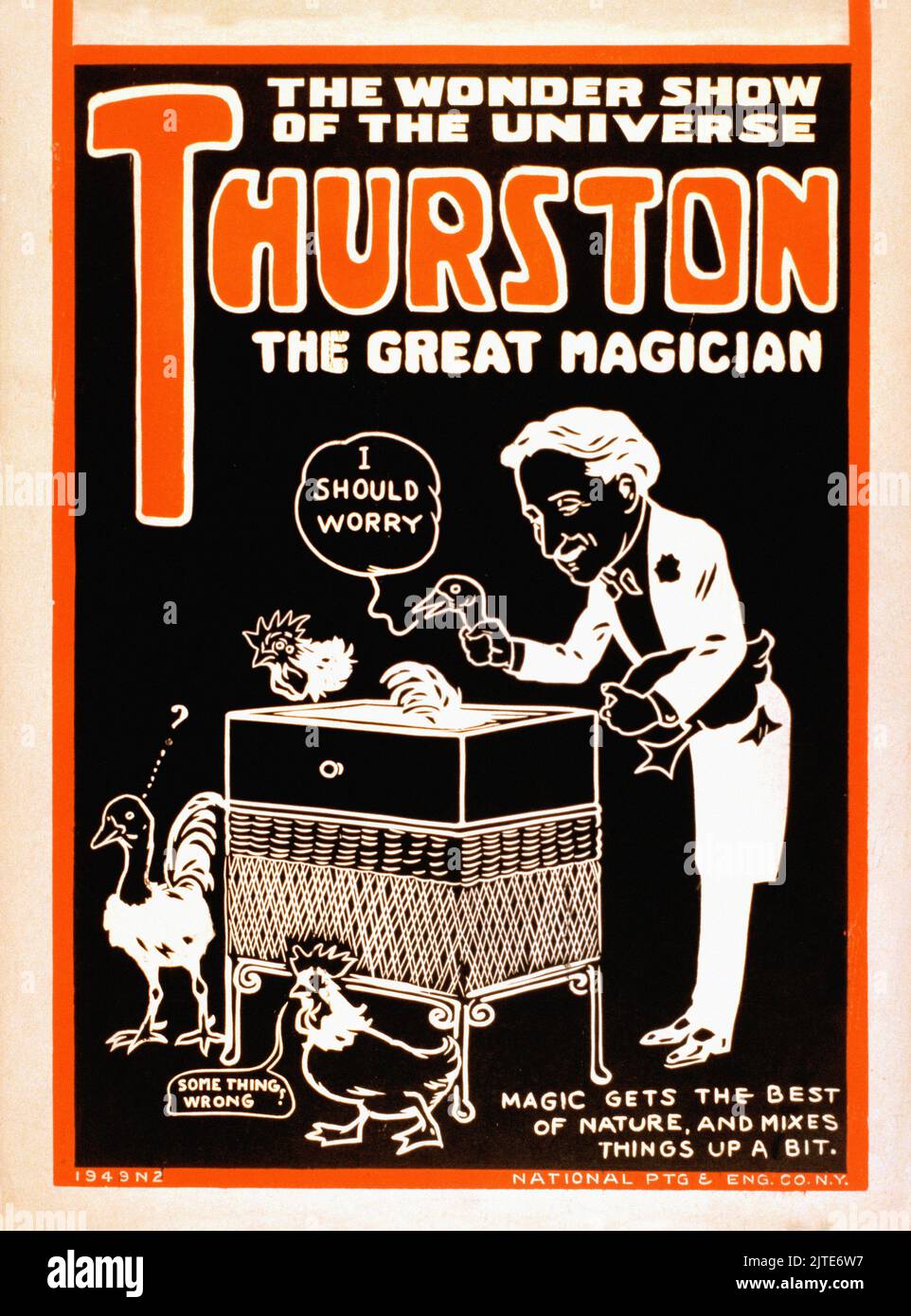 Vintage 1920s Magician Poster - Thurston, The Great Magician, The Wonder Show of the Universe. C. 1925 Stock Photo