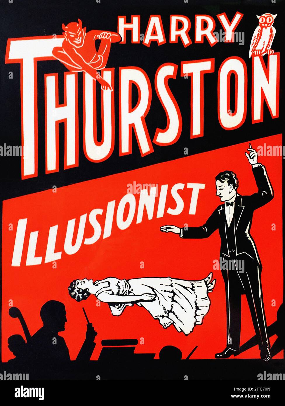Vintage 1920s Magician Poster - Harry Thurston Illusionist Stock Photo