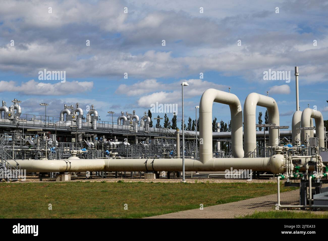 A general view of the transfer station of the Baltic Sea Pipeline Link near Lubmin, Germany, August 30, 2022. REUTERS/Lisi Niesner Stock Photo