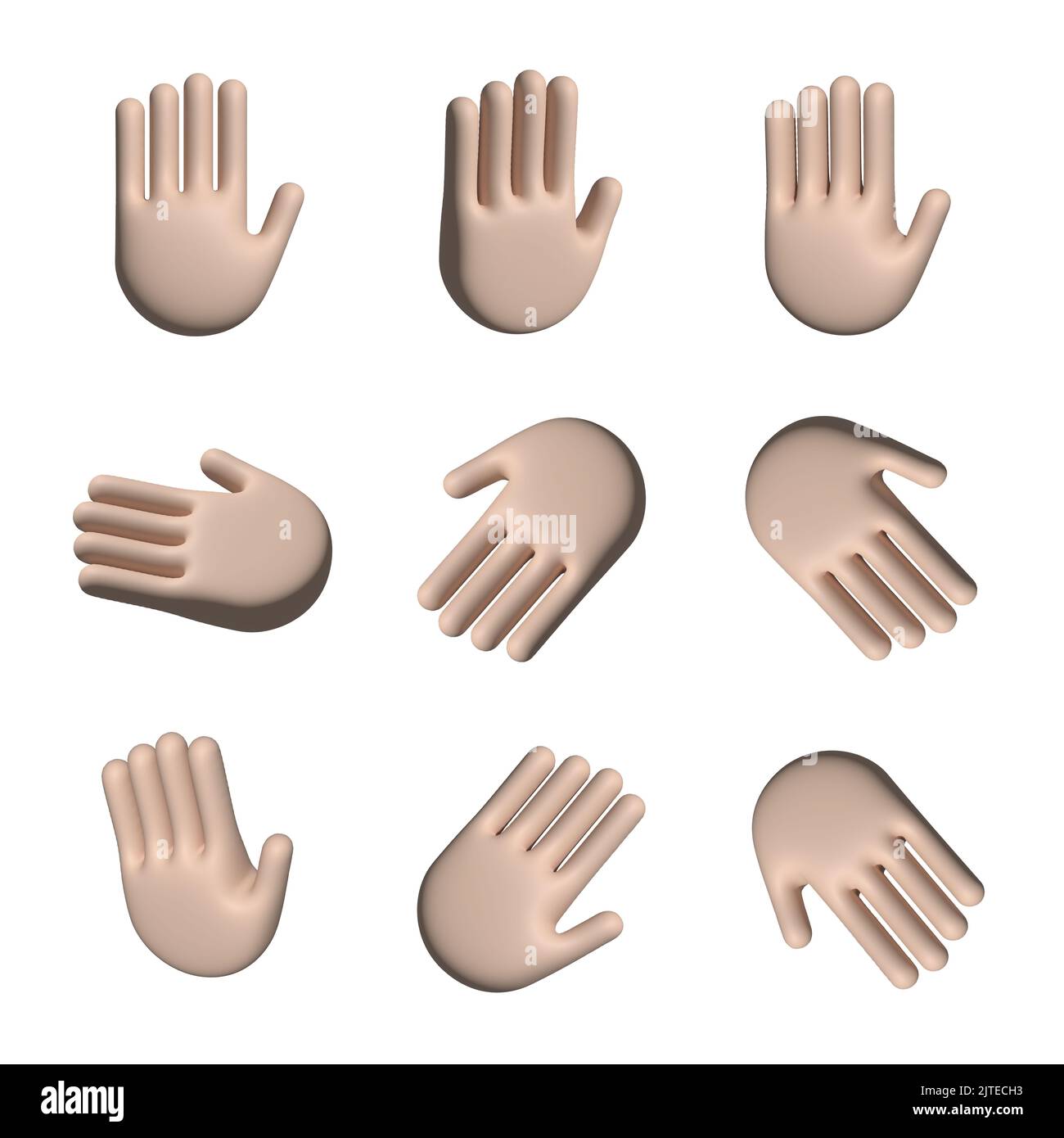 Light skin hands 3D rendering Stock Photo