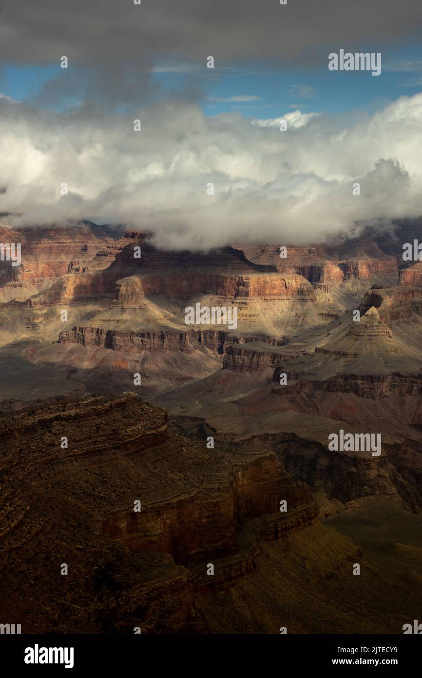 Thick Clouds Cast Shadows Over The North Side of Grand Canyon Stock ...