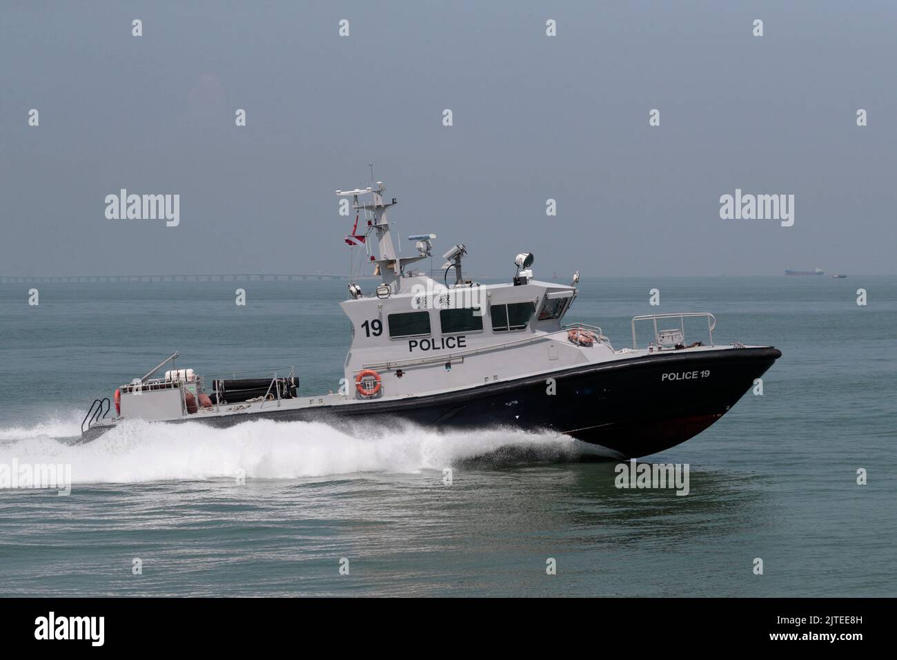 Police Launch 19, western waters, Hong Kong (Pearl River Delta), China Stock Photo
