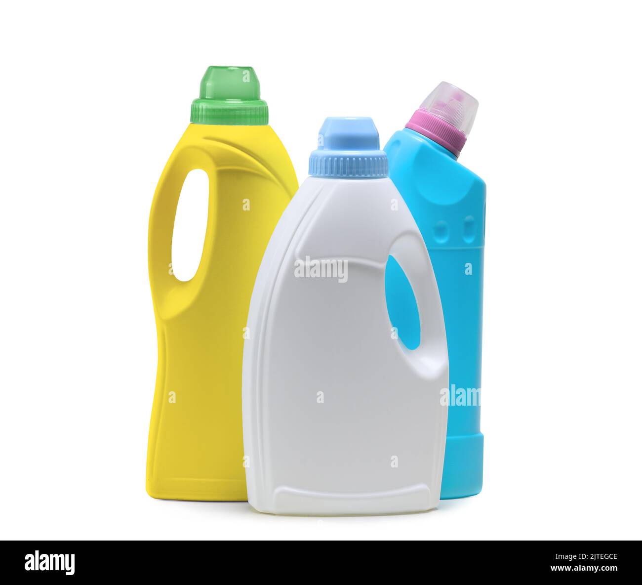 A plastic bottles with Household cleaning product isolated on a white background Stock Photo
