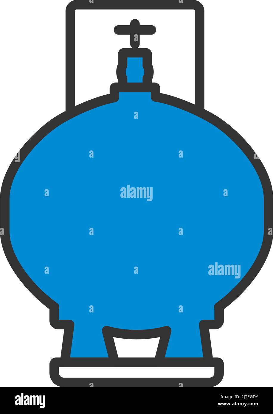 Gas Cylinder Icon. Editable Bold Outline With Color Fill Design. Vector