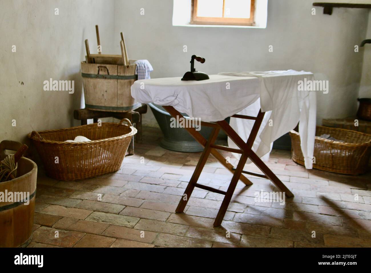 vintage old laundry room 1900 Stock Photo
