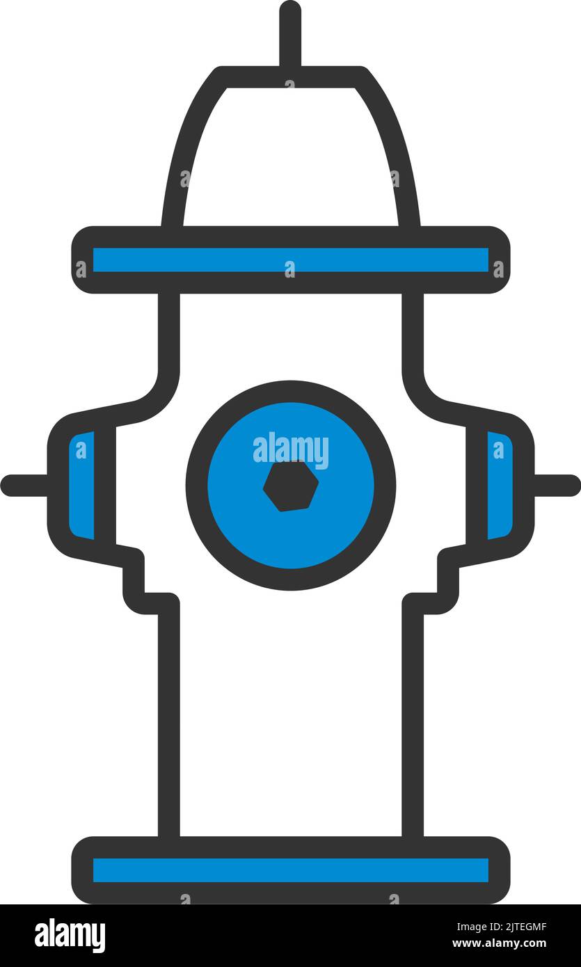 Fire Hydrant Icon. Editable Bold Outline With Color Fill Design. Vector ...