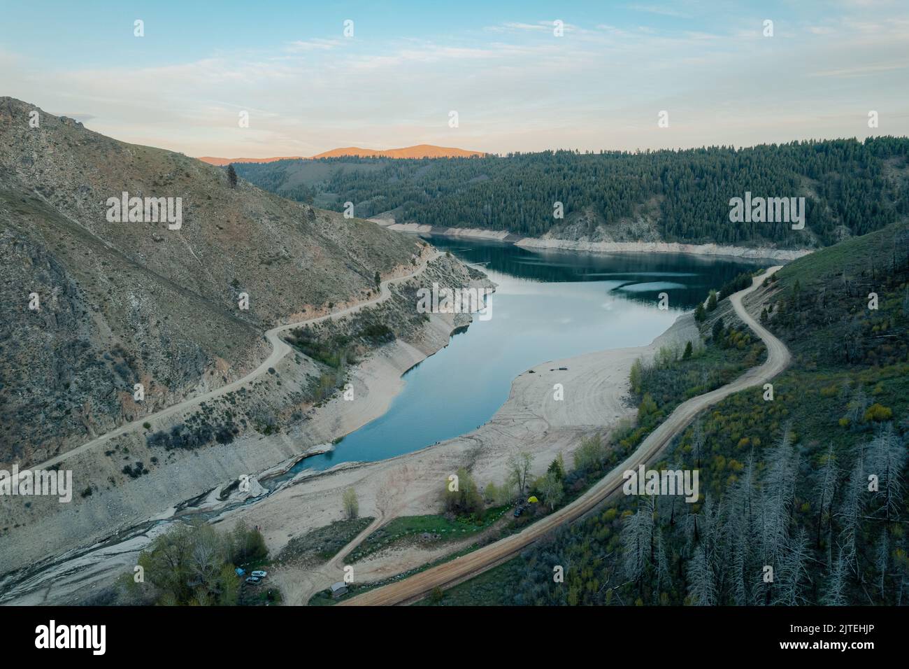 An aerial of Lake Piru, California Stock Photo Alamy
