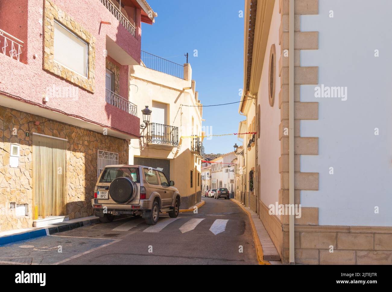 Narrow Street in Partaloa a Small Town in the Almanzora Valley, Almeria province, Andalucia Spain Stock Photo