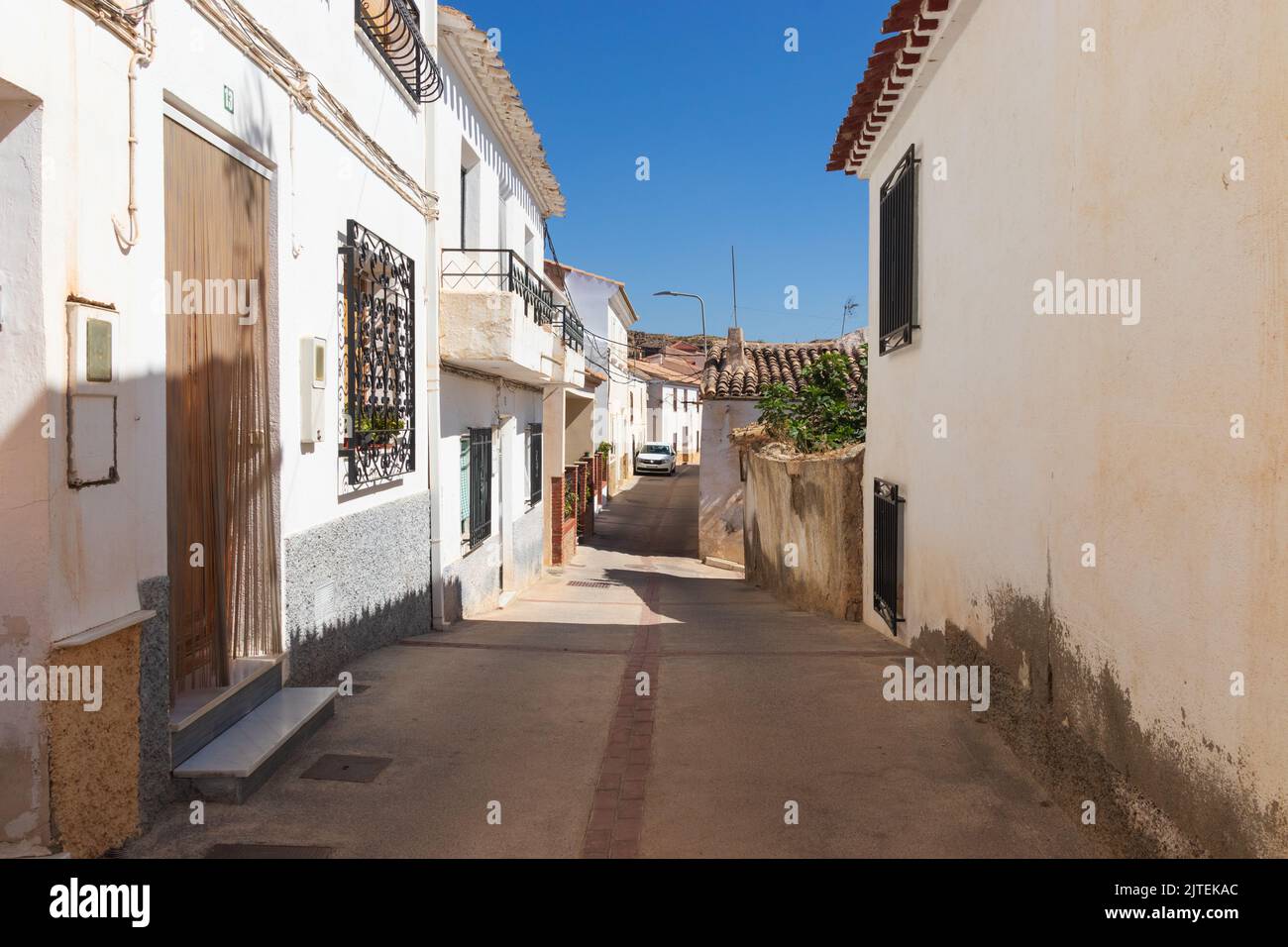 Narrow Street in Partaloa a Small Town in the Almanzora Valley, Almeria province, Andalucia Spain Stock Photo