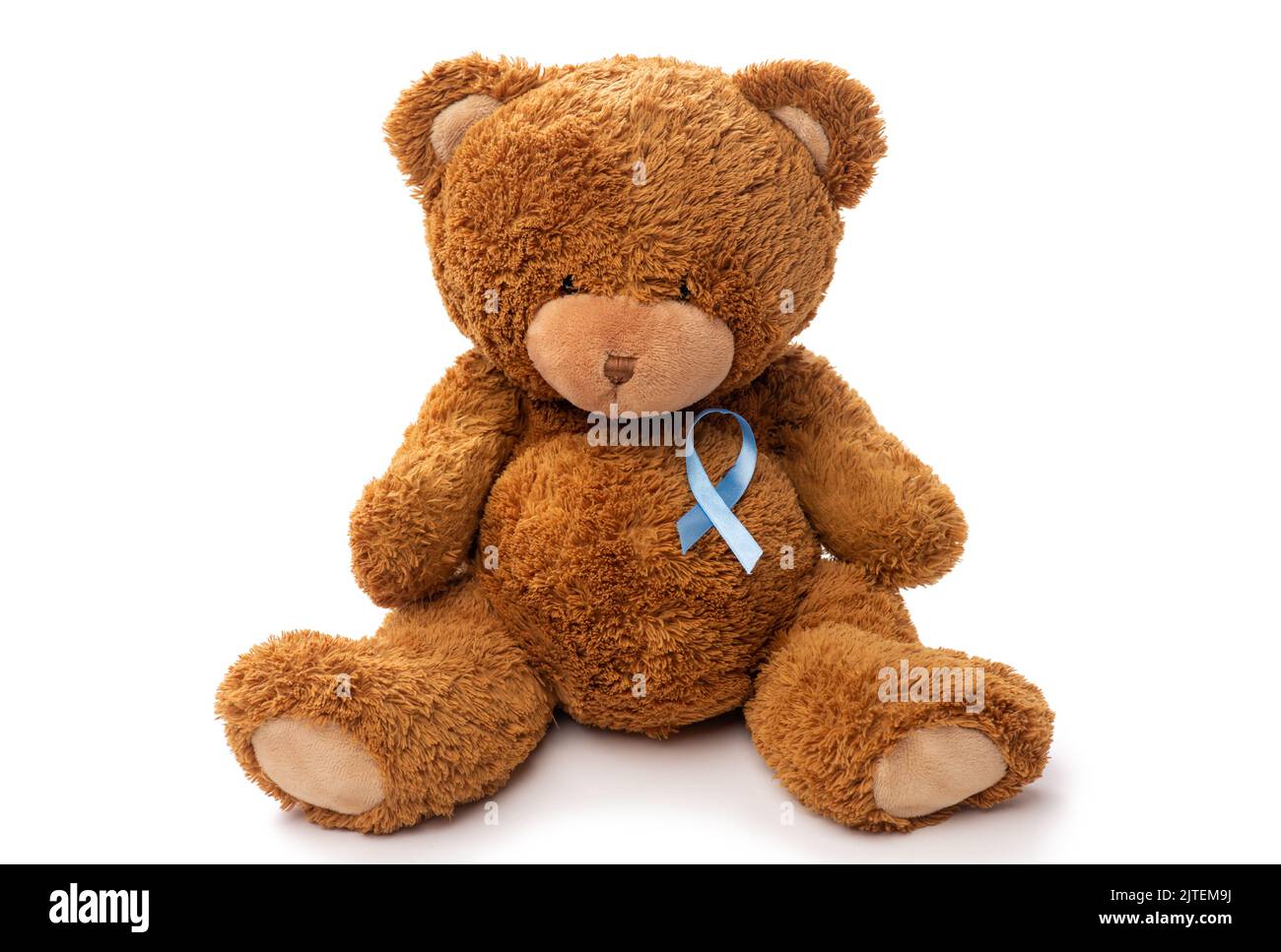 teddy bear with prostate cancer awareness ribbon Stock Photo