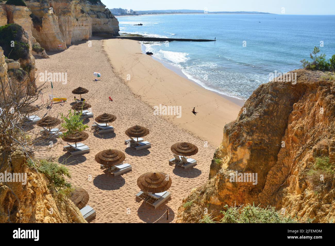 Beautiful cove beach in Algarve, Portugal. Stock Photo