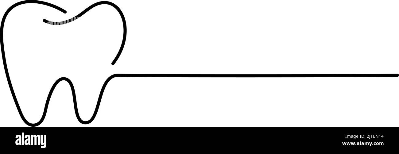 Tooth logo icon and line for text for dentist or stomatology dental ...