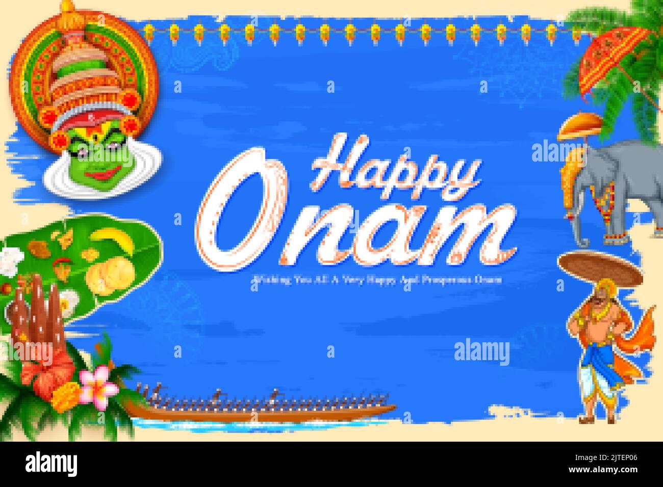 Onam celebration background for Happy Onam festival of South India